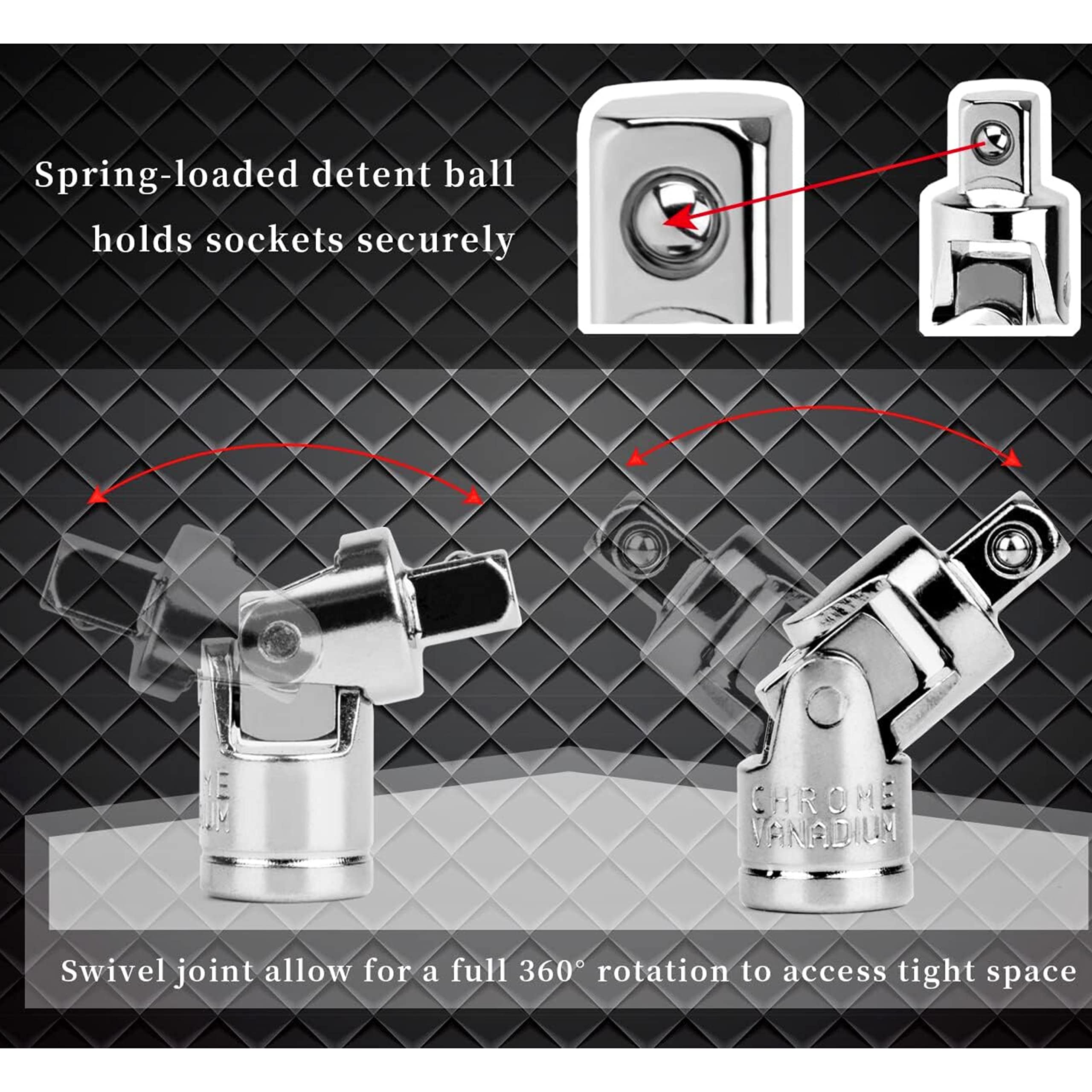 Quicknik Tool Kit 46-Piece 1/4-inch Screwdriver Drive Socket